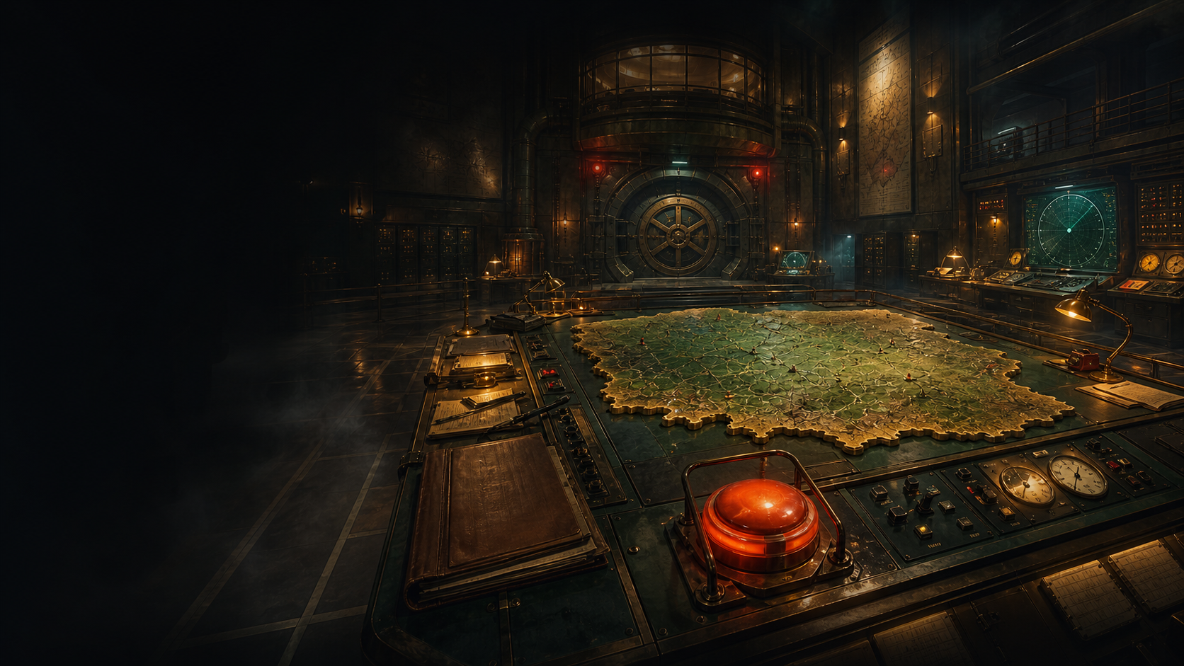 Ministry of Apocalypse Preparedness key art showing an underground government crisis room and strategic map